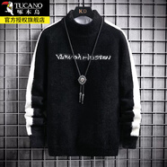 啄木鳥(niǎo)毛衣男士裝半高領(lǐng)秋冬季款打底針織衫毛衫加厚保暖上衣服 10819/1952黑色 3XL