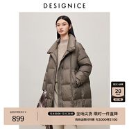 迪賽尼斯（DESIGNICE）冬季新款白鵝絨高級感通勤外套純色立領(lǐng)羽絨服女 褐色 S 建議拍前聯(lián)系客服確認