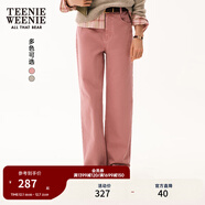 Teenie Weenie小熊女裝秋季簡(jiǎn)約風(fēng)復古彩色直筒寬松牛仔褲長(cháng)褲女士 粉色 S (160)