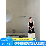 芃婷2025夏季新款法式溫柔蕾絲拼接小黑裙歐根紗撞色長(cháng)款連衣裙 圖片色 S