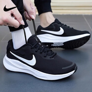 耐克（NIKE）跑步鞋男鞋 2025新款秋冬運動(dòng)鞋輕便低幫休閑鞋緩震慢跑鞋 革命7/經(jīng)典黑白/泡棉緩震 【標準版】 40