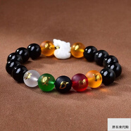 [央媽推薦】生肖屬雞吉祥佩戴物淘開(kāi)運閣五岳四神喜合吉貴宏手鏈2 黑曜石男款