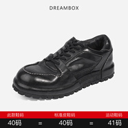 dreambox鈞博vibram耐磨男鞋水洗馬皮男士鞋子秋冬透氣板鞋潮 黑色 44