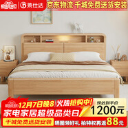 萊仕達北歐實(shí)木床小戶(hù)型1.8米雙人主臥儲物婚床民宿床YF8116 1.8硬靠床