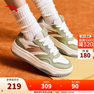 安踏街頑2丨王一博同款板鞋冬季情侶厚底百搭潮流休閑運動(dòng)鞋板鞋 【女款】象牙白/漂洗綠-8 37.5