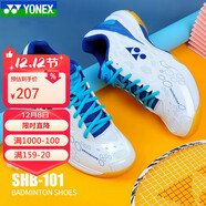 YONEX尤尼克斯羽毛球鞋yy男女同款訓練透氣緩震SHB101CR 白藍 39