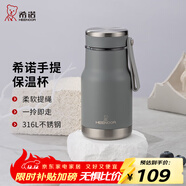 希諾（HEENOOR）保溫杯女士口袋杯小巧便攜高顏值送女友不銹鋼小容量水杯 水杉煙灰200ml