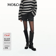 MO&Co.【NOIRxPLAYBOY聯(lián)名】MOCO牛仔短褲冬新品中低腰