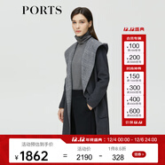 PORTS 寶姿秋冬新品女裝淡雅大衣ALM9C021LFF118 灰色混色 M (6)