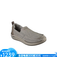 斯凱奇（Skechers）（SKECHERS）男款運動(dòng)帆布鞋一腳蹬抓地低幫美國直郵 TAUPE 10.5