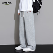 Foss Phil百搭褲子男春秋季運(yùn)動(dòng)冰絲薄款寬松直筒闊腿休閑長(zhǎng)褲FPK42灰色L