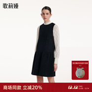 歌莉婭小香風(fēng)連衣裙女氣質(zhì)淑女高級感設計感娃娃裝a字背心裙1B9R4K4T0 00B黑色 M