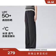 伊芙麗（eifini）蔣欣代言防曬高級垂感帥氣深褶窄版直筒西裝褲女新款褲子 深灰 L 165/68A