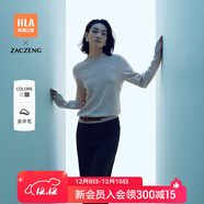 HLA海瀾之家長(cháng)袖針織衫女曾超聯(lián)名直筒毛衣女春秋 米杏花紋T0 M 160/84A 建議100-115斤