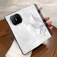 覺(jué)予翻蓋皮套適用vivoxfold5手機殼新款xfold3/3pro/2女款zfold7蝴蝶magicv5v3輕奢vs3matex6/x5創(chuàng  )意 【貝紋蝶白】折疊屏全包翻蓋皮套 華為 Mate X6