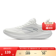 安踏男鞋運動(dòng)跑步鞋秋冬季皮網(wǎng)舒適防滑輕便緩震專(zhuān)業(yè)健身中考體測跑鞋 【皮網(wǎng)舒適】紙莎白/霧灰5541-1 40