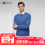 G2000男裝針織衫春秋新款商務(wù)休閑時(shí)尚毛衣16075012【合】 海藍色-圓 M/170