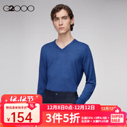 G2000男裝針織衫春秋新款商務(wù)休閑時(shí)尚毛衣16075012【合】 藍色-V M/170