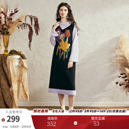 兩三事獨美嬌花 2025春季新款復古花卉毛巾繡無(wú)袖背心裙連衣裙 黑色-y M