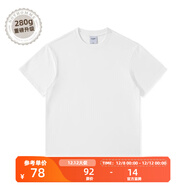 NOTHOMME潮牌夏季男款簡(jiǎn)約純色圓領(lǐng)T恤情侶裝寬松打底衫 大白色280g升級 寬松版 L (175)