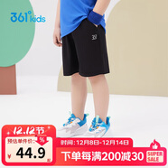 361°兒童短褲夏季男女童3-12歲透氣運動(dòng)褲梭織五分褲 黑 110