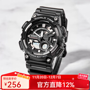 卡西歐（CASIO）手表男十年電力 戶(hù)外運動(dòng)男表 多功能石英學(xué)生手表學(xué)生表 AEQ-110W-1A