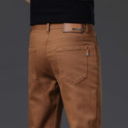 好景鳥(niǎo)（HAOJINGNIAO）2025秋冬新款高端男士牛仔褲修身直筒舒適百搭男士多彩長(cháng)褲子 深橘紅九分 30