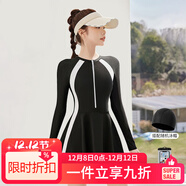 佑游泳衣女連體裙式長(cháng)袖大碼顯瘦保守韓國ins風(fēng)三件套101805Y白色3XL
