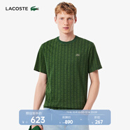 LACOSTE法國鱷魚(yú)男裝25秋冬新款幾何圖案印花短袖T恤|TH5902 D1R/綠色幾何印花 2XL 7