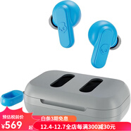 SKullcandy骷髏頭 Dime 2 真無(wú)線(xiàn)入耳式藍牙耳機 適合健身房 運動(dòng)和游戲 IPX4 防汗防塵 美國直郵 Grey Blue