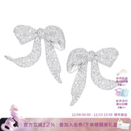 尤目xSHUSHUTONG密鑲翹腳拉絲素金蝴蝶結耳釘設計師款生日禮物送女友 密鑲翹腳蝴蝶結耳釘