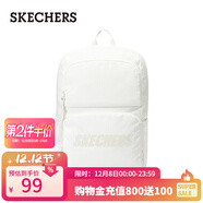 斯凱奇（Skechers）雙肩包男女同款學(xué)生經(jīng)典紅色書(shū)包時(shí)尚大容量休閑運動(dòng)旅行通勤背包 棉花糖白/0074