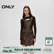 ONLY秋季復古風(fēng)長(cháng)袖套裝收腰PU短裙連衣裙女|12437Y006 E09 深塵灰色 S (160) 80A