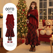 DL胖東來(lái)同款新年戰袍圣誕穿搭小香風(fēng)斗篷毛衣裙子巨好看的2026冬 紅斗篷毛衣【單件】【不含內搭】【圣誕節穿搭/新年戰 S