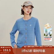 茵曼（INMAN）章若楠同款復古老錢(qián)風(fēng)女裝開(kāi)衫毛衣2025秋季新品通勤感針織衫 碧海藍 S