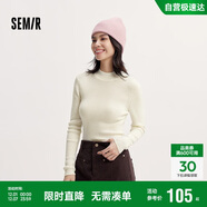 森馬（Semir）毛衣女冬季舒適緊身半高領(lǐng)正肩純色羊毛衫顯瘦打底衫101724107003