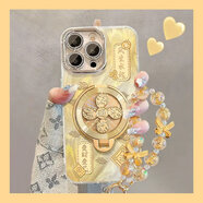 妙之選（Miaozhixuan）風(fēng)生水起適用華為mate80/70Pro/60手機殼pura80Pro新年款pura70鏡頭膜nova14Pro/13/12防摔Hi暢享8 精孔羽紗鏡頭膜-銀色【風(fēng)生水起+金色轉盤(pán)支架+手鏈 華為 P50E