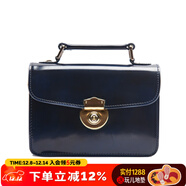 玩累了的孩子·New York City 美式復古頭層牛皮百搭手拎斜挎 手工小方包 意大利Coripel開(kāi)邊珠小牛皮 藍色