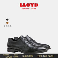利來(lái)（LLOYD）德國進(jìn)口男鞋牛皮布洛克商務(wù)正裝德比鞋X-motionN10201 黑色 44