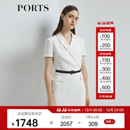 PORTS寶姿商場(chǎng)同款新品女裝氣質(zhì)西裝修身連衣裙三醋纖ALL8D153NWB011 奶白色 XL (10)