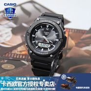 卡西歐（CASIO） 男表女表卡西歐手表男女情侶表學(xué)生時(shí)尚運動(dòng)表太陽(yáng)能雙顯電子表 AQ-S820W-1AVPF黑豹 太陽(yáng)能