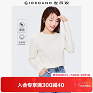 佐丹奴（Giordano）T恤女純棉基礎款打底衫純棉奢滑觸感圓領(lǐng)長(cháng)袖t恤女05322805