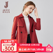 經(jīng)典故事（JANE STORY）紅色簡(jiǎn)約短款風(fēng)衣女2025春季新款洋氣韓系風(fēng)格穿搭小個(gè)子修身外套 E03 橙紅色 XL