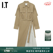 3.1Phillip Lim IT 女裝長(cháng)袖連衣裙新款圍裹系結襯衫裙90805CXN KHX/軍綠色 0