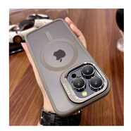 夢(mèng)莞適用蘋(píng)果iphone17promax手機殼鏡頭支架16pro max磁吸磨砂15plus膚感17pm保護套14保護殼13外殼12 U4灰色[帶磁吸] iphone17air