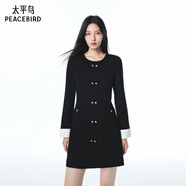 太平鳥(niǎo)女裝連身裙小香風(fēng)通勤連衣裙儀式感約會(huì )氣質(zhì)D 黑色 M