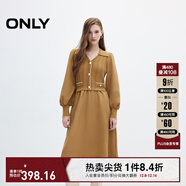 ONLY秋季氣質(zhì)優(yōu)雅拼接V領(lǐng)中長(cháng)裙針織連衣裙女|124307012 E10 烤椰子棕色 S (160) 80A