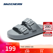斯凱奇（Skechers）2025夏季新品男同款運動(dòng)拖鞋輕便透氣美國碼舒適 灰色/GRY 43
