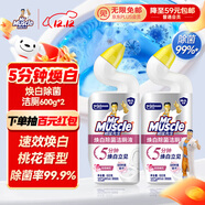 威猛先生（Mr Muscle）潔廁靈 600g*2瓶 戀戀桃花 含84精華 潔廁劑 除菌潔廁液 馬桶清潔