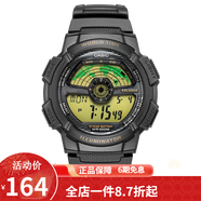 卡西歐（CASIO） 卡西歐(CASIO)小方塊數顯電子表狂飆安欣同款男防水學(xué)生運動(dòng)手表 AE-1100W-1B